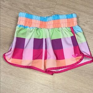Roxy Girl Lightweight Sporty Active Colorful Plaid Shorts size 5